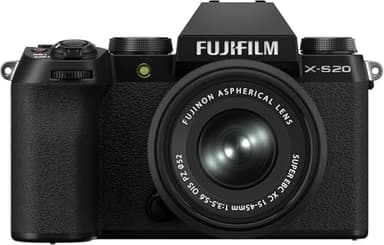 富士フイルム(FUJIFILM) ミラーレスデジタルカメラ X-S20 レンズキット(XC15-45) ボディ内手ブレ補正 Vlog モード搭載 従来機の2倍以上の撮影可能枚数(800枚) AUTO被写体検出 大型グリップ F X-S20LK-1545 ブラック 二言語対応